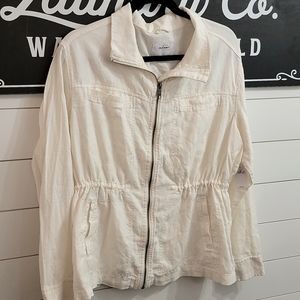 Womens old navy cream linen jacket nwt large